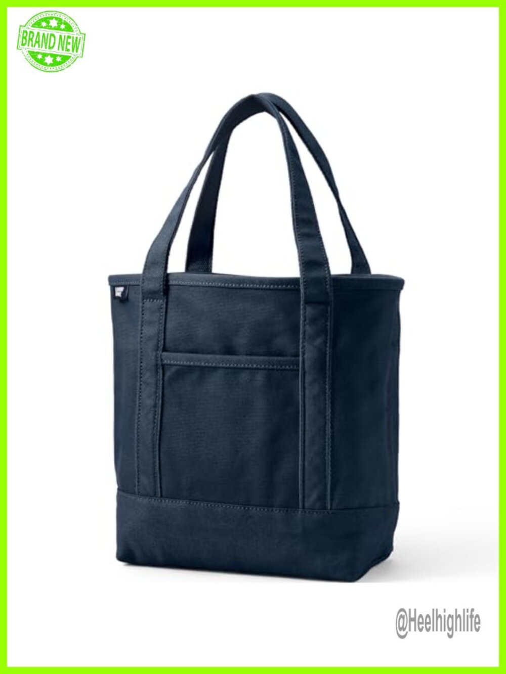 Open Top Canvas Tote Structured Reinforced Base Shoulder Carry